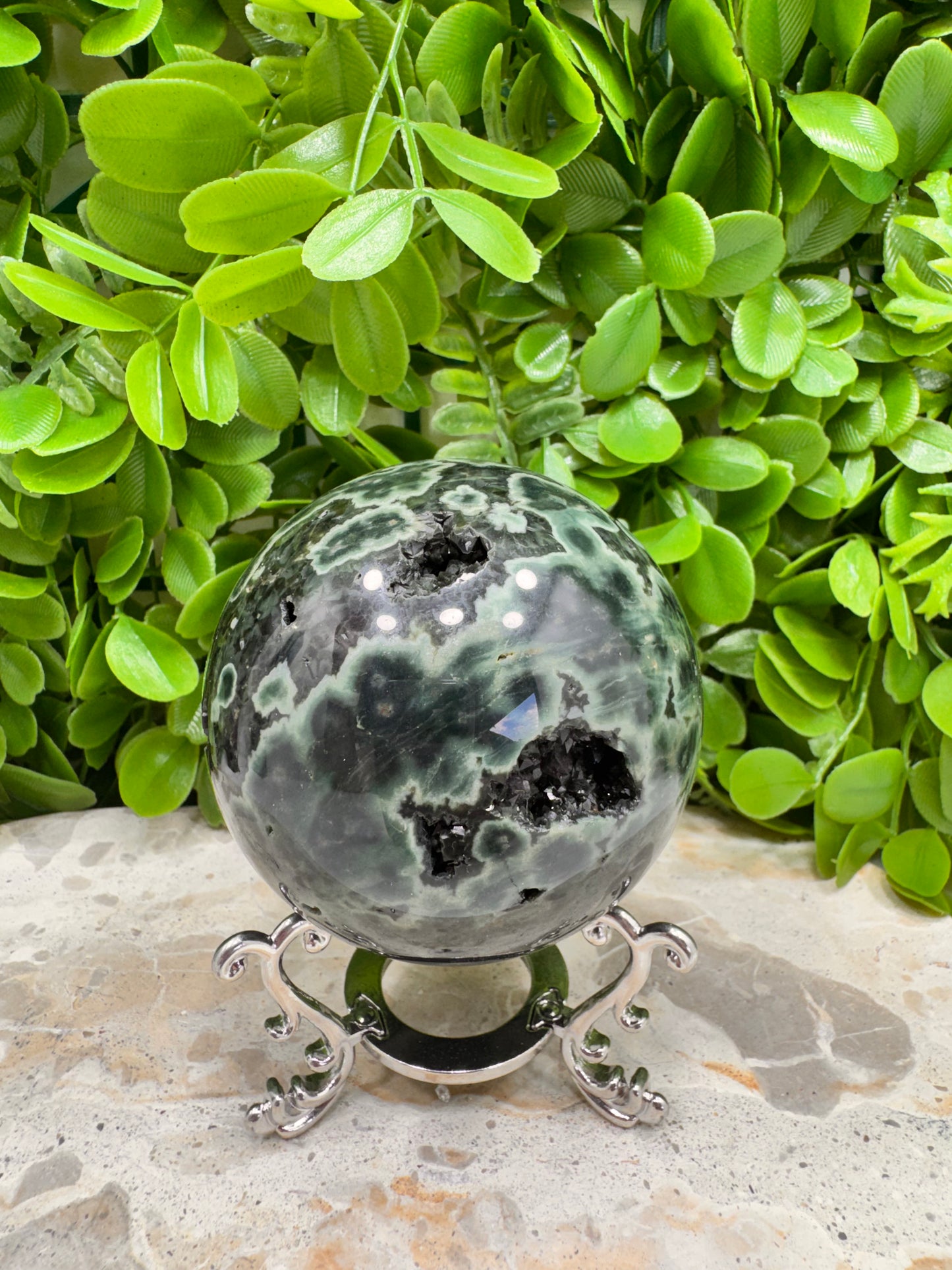 Bubble Ocean Jasper Sphere 536g