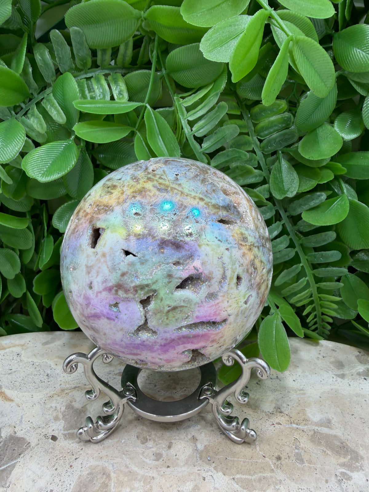 Aura Sphalerite Sphere | Grounding • Confidence • Vitality