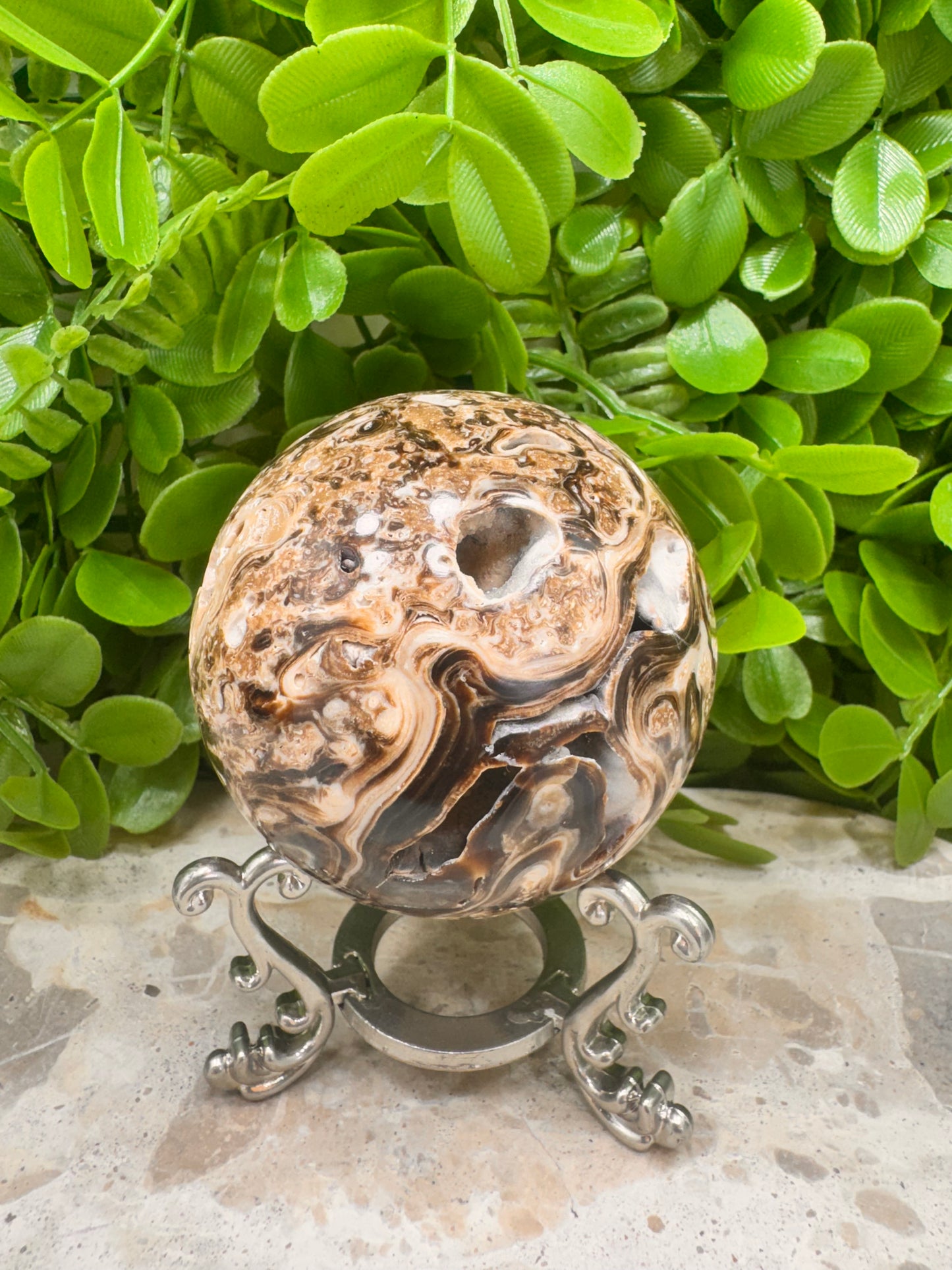 Chocolate Calcite Sphere 404g