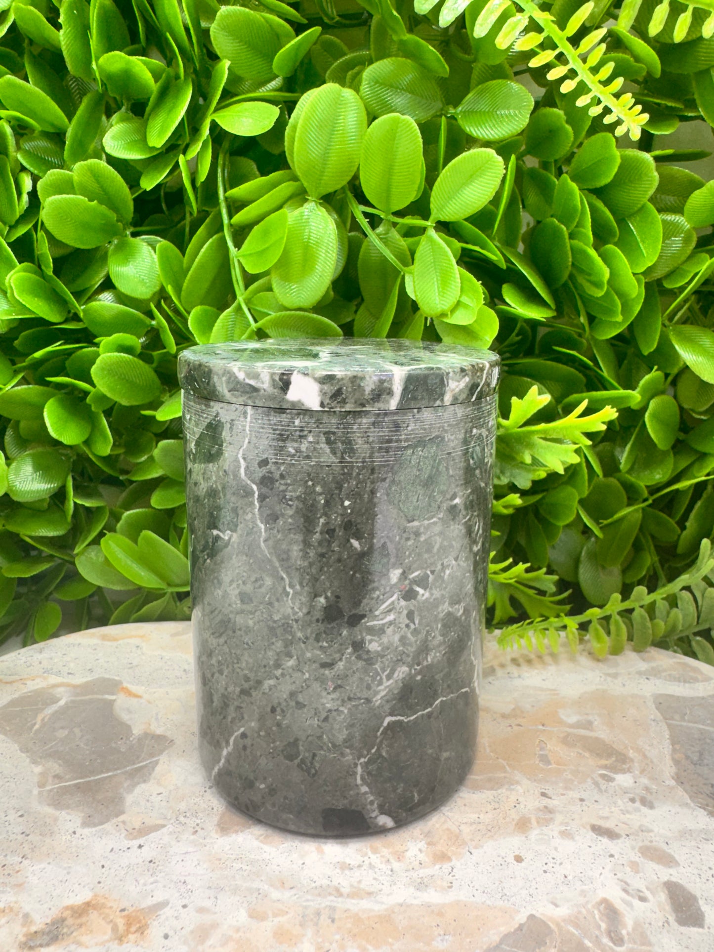 Black Zebra Jasper Jar with lid 2 pce 600g