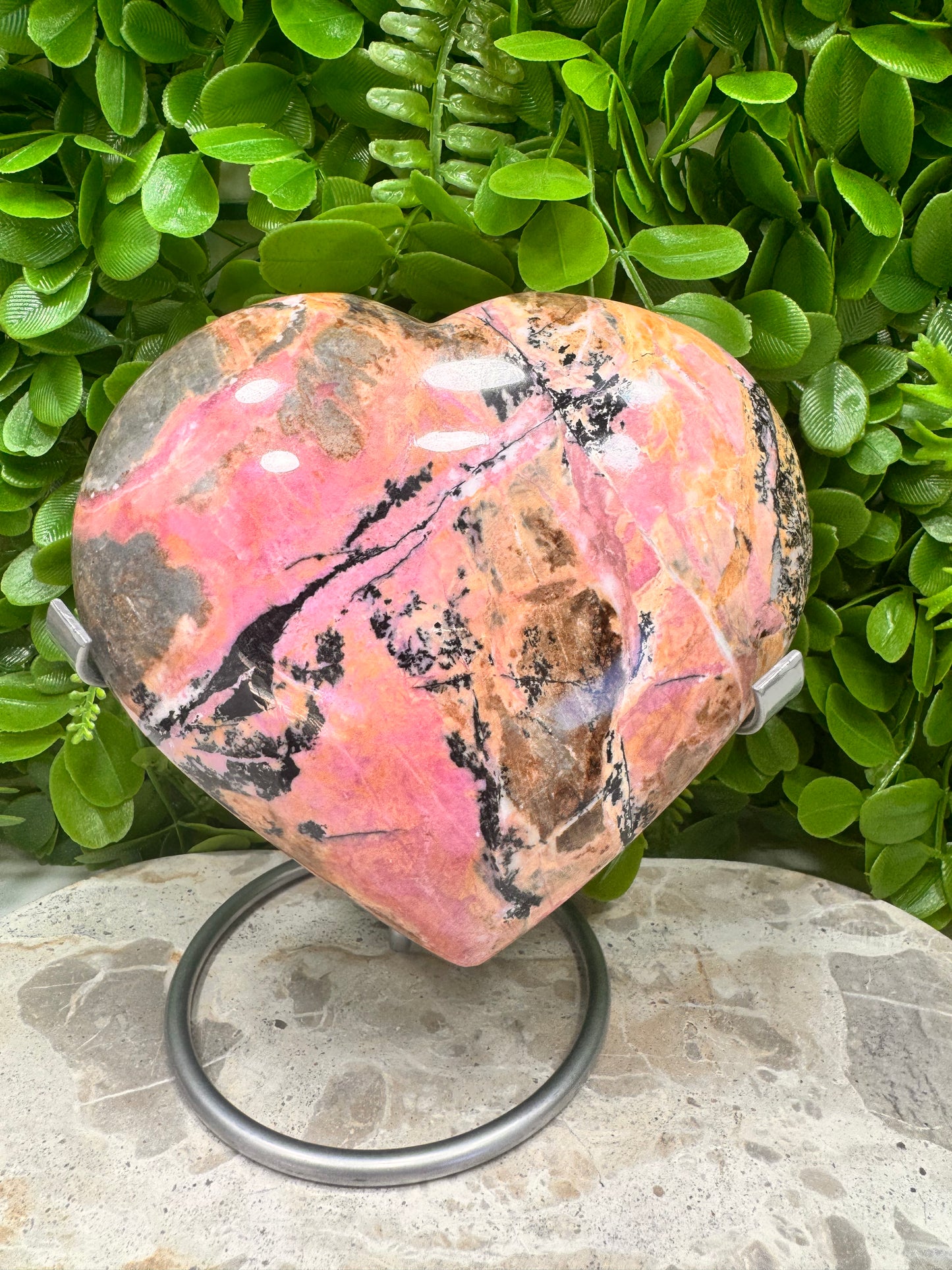 Rhodonite Heart 1272g