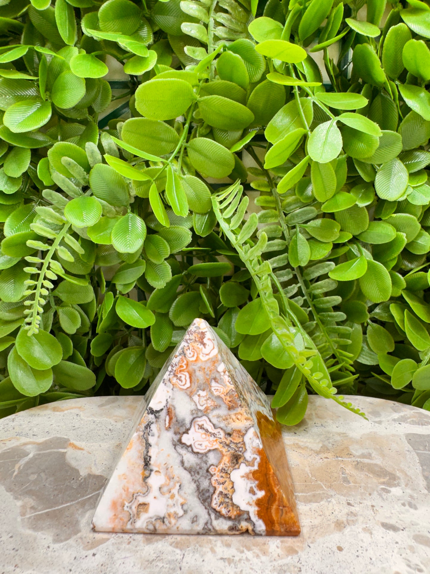 Dendritic Ocean Root Jasper Pyramid 366g