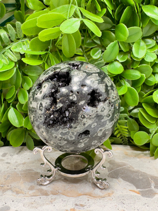 Bubble Ocean Jasper Sphere 702g