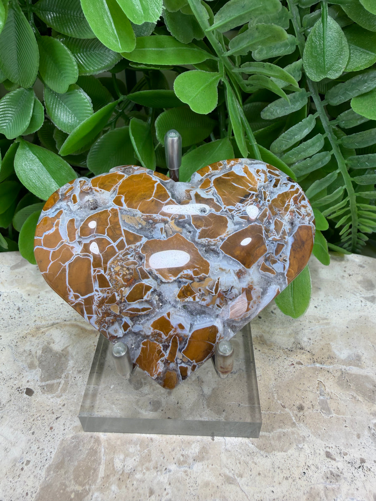 Brecciated Drusy Agate Heart | Strength • Grounding • Stability