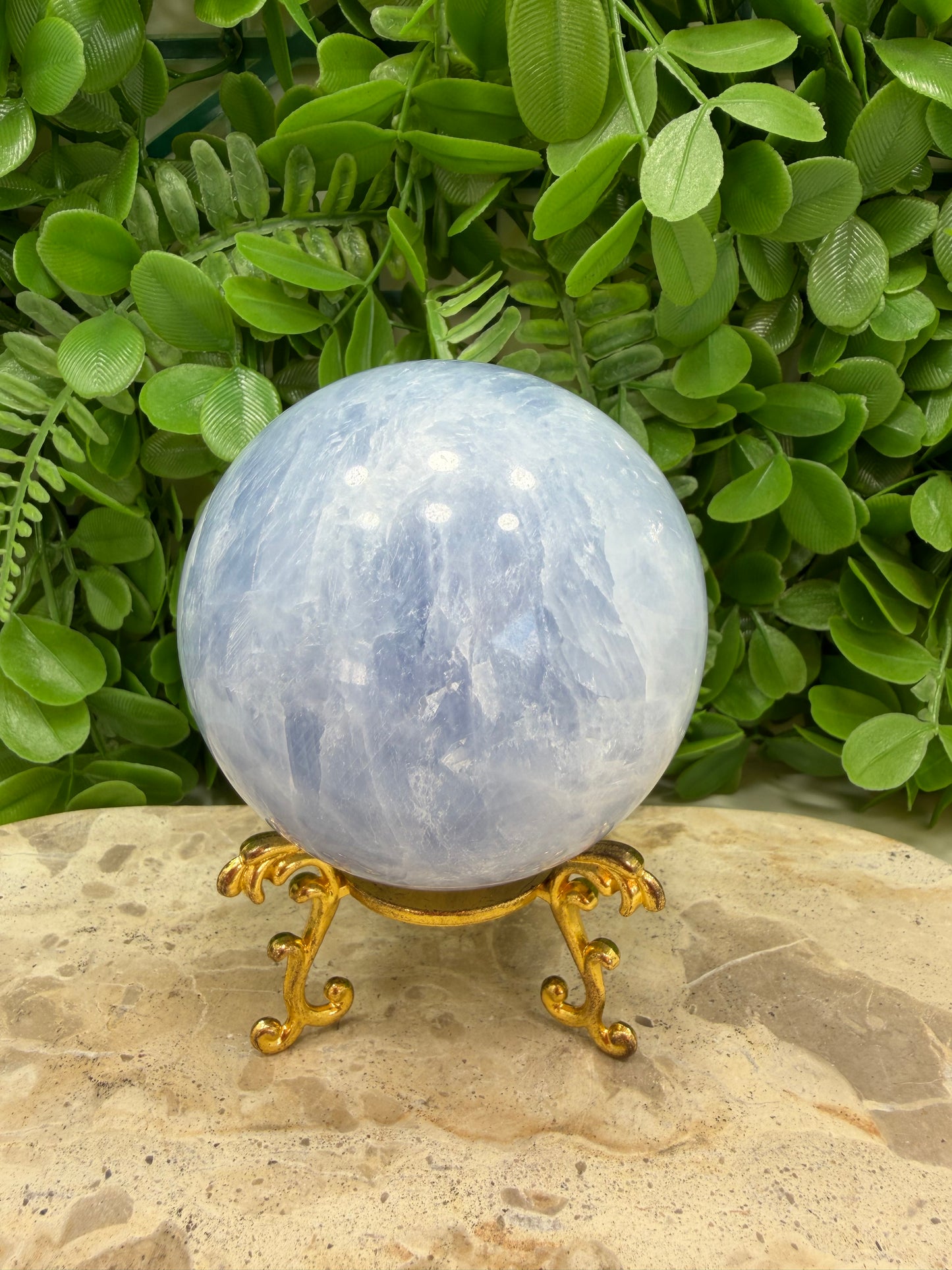 Blue Calcite Sphere 742g