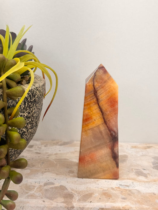 Peach Banded Calcite Points 202g