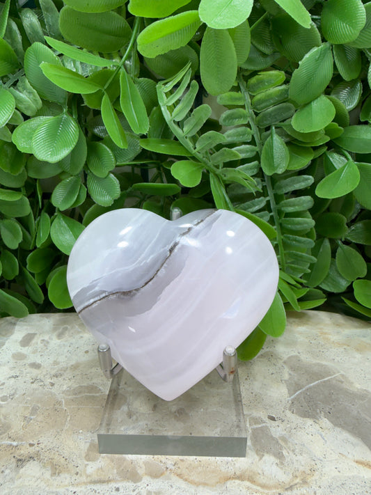 Smokey Pink Mangano UV Heart 156g | Love • Compassion • Calm