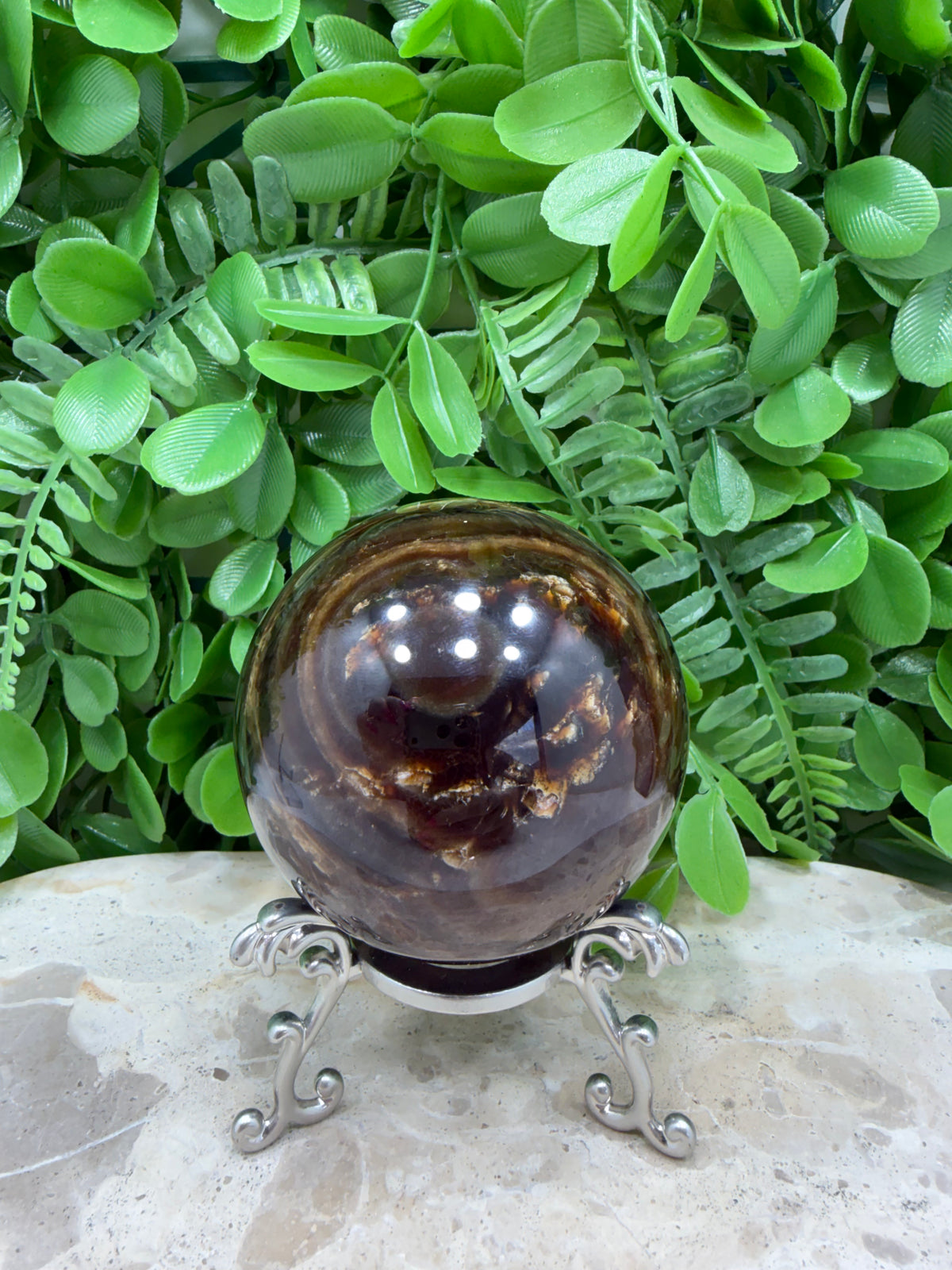 Chocolate Calcite Sphere | Grounding • Emotional Balance • Inner Strength