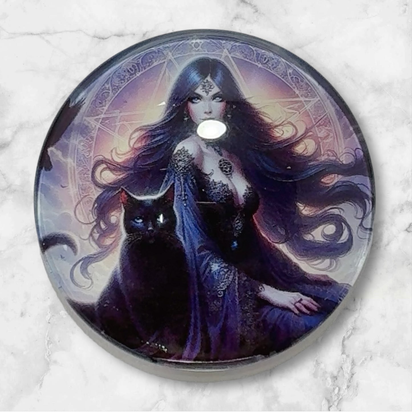 Black Cat Witch Magnet