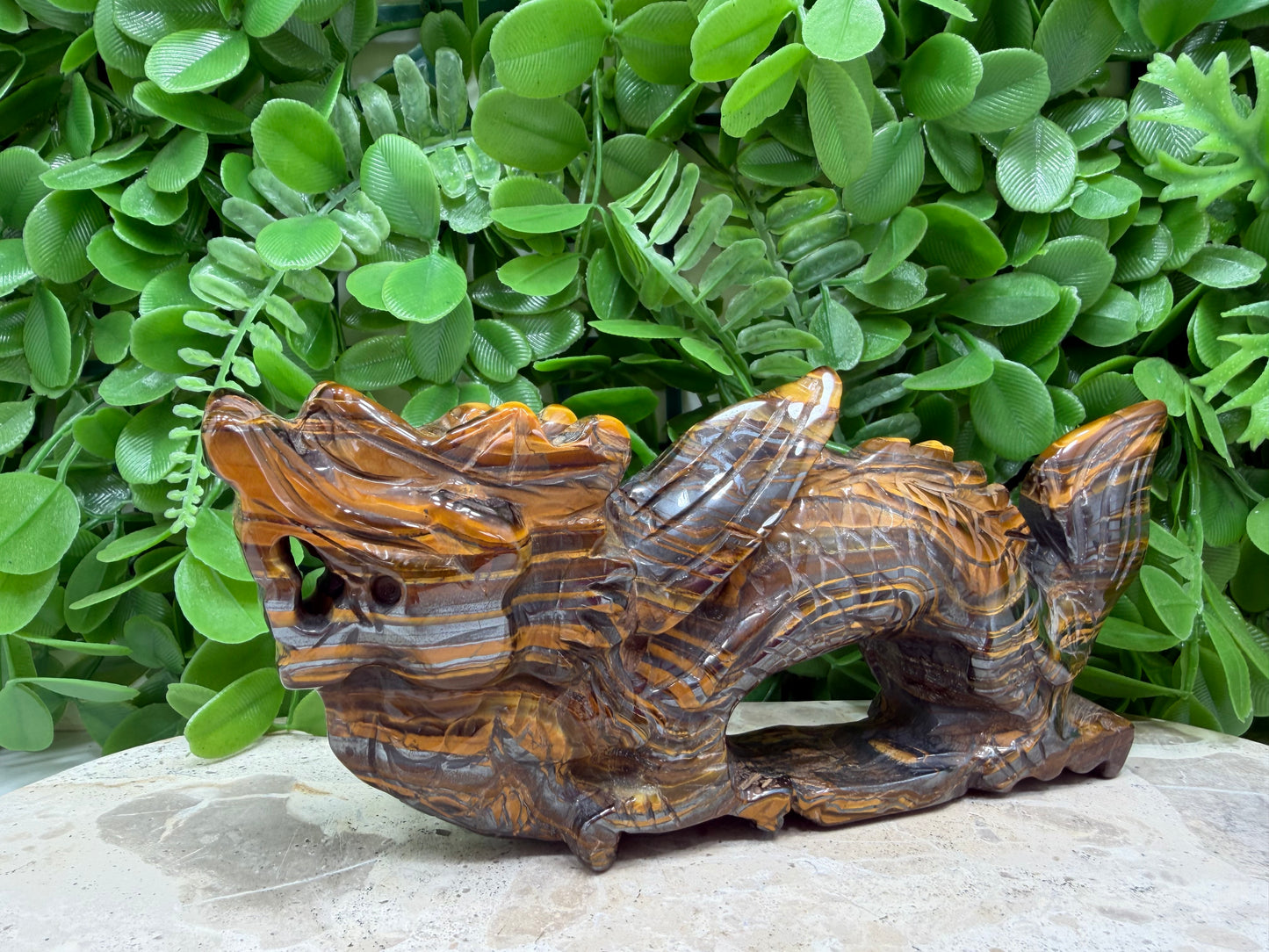 Tiger Eye/Tiger Ore Chinese Dragon 596g