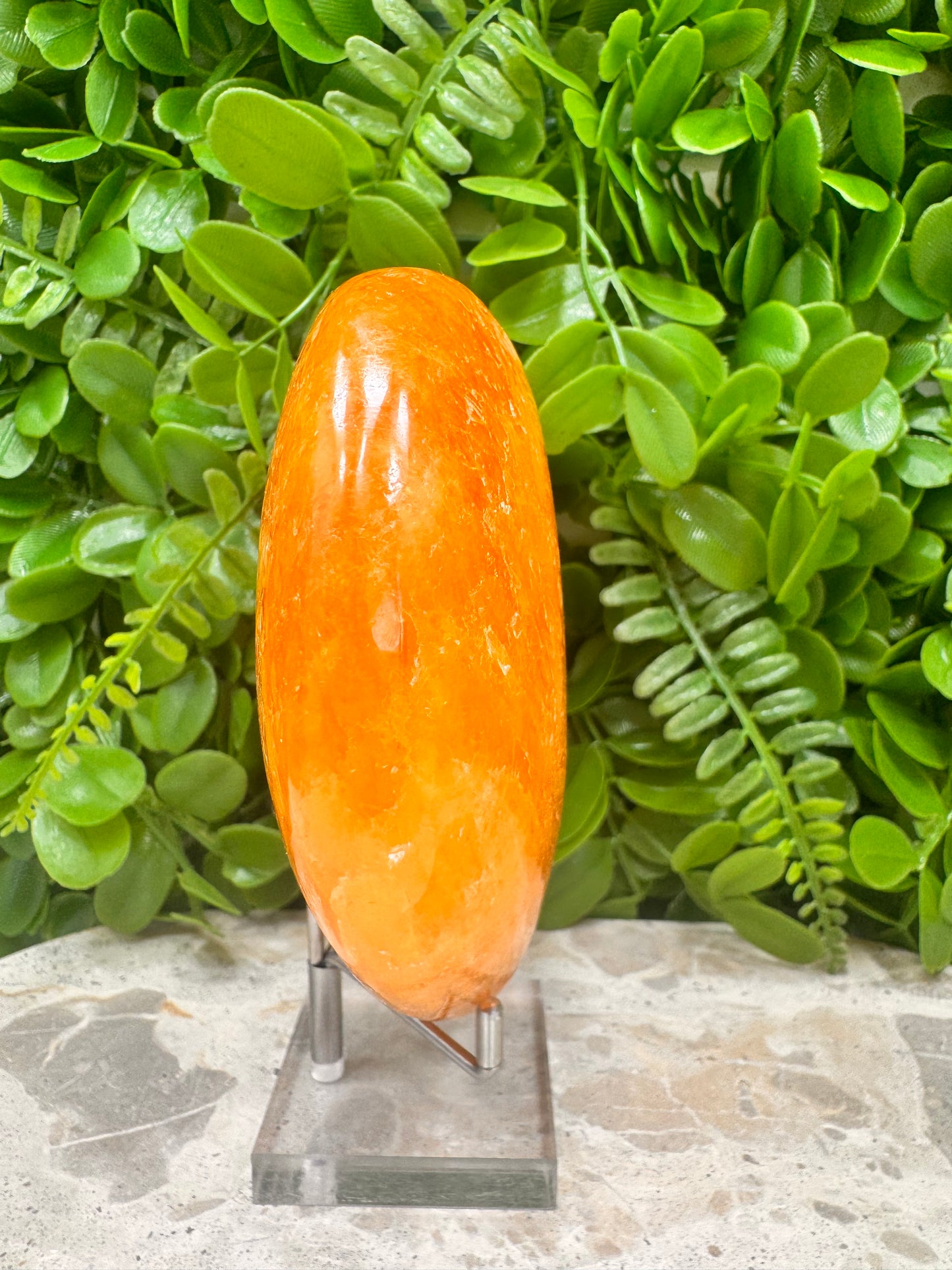 Crystalized Orange Calcite Heart 1166g