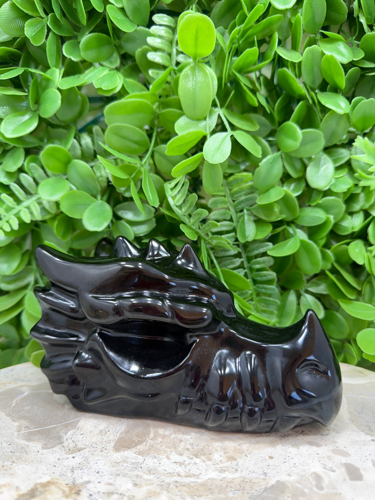 Black Obsidian Dragon Skull 1064g