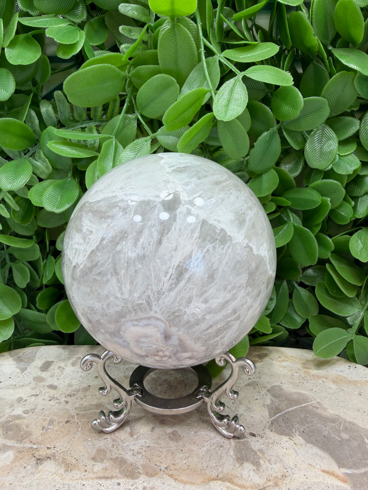 Flower Agate Sphere 944g | Growth • Confidence • New Beginnings