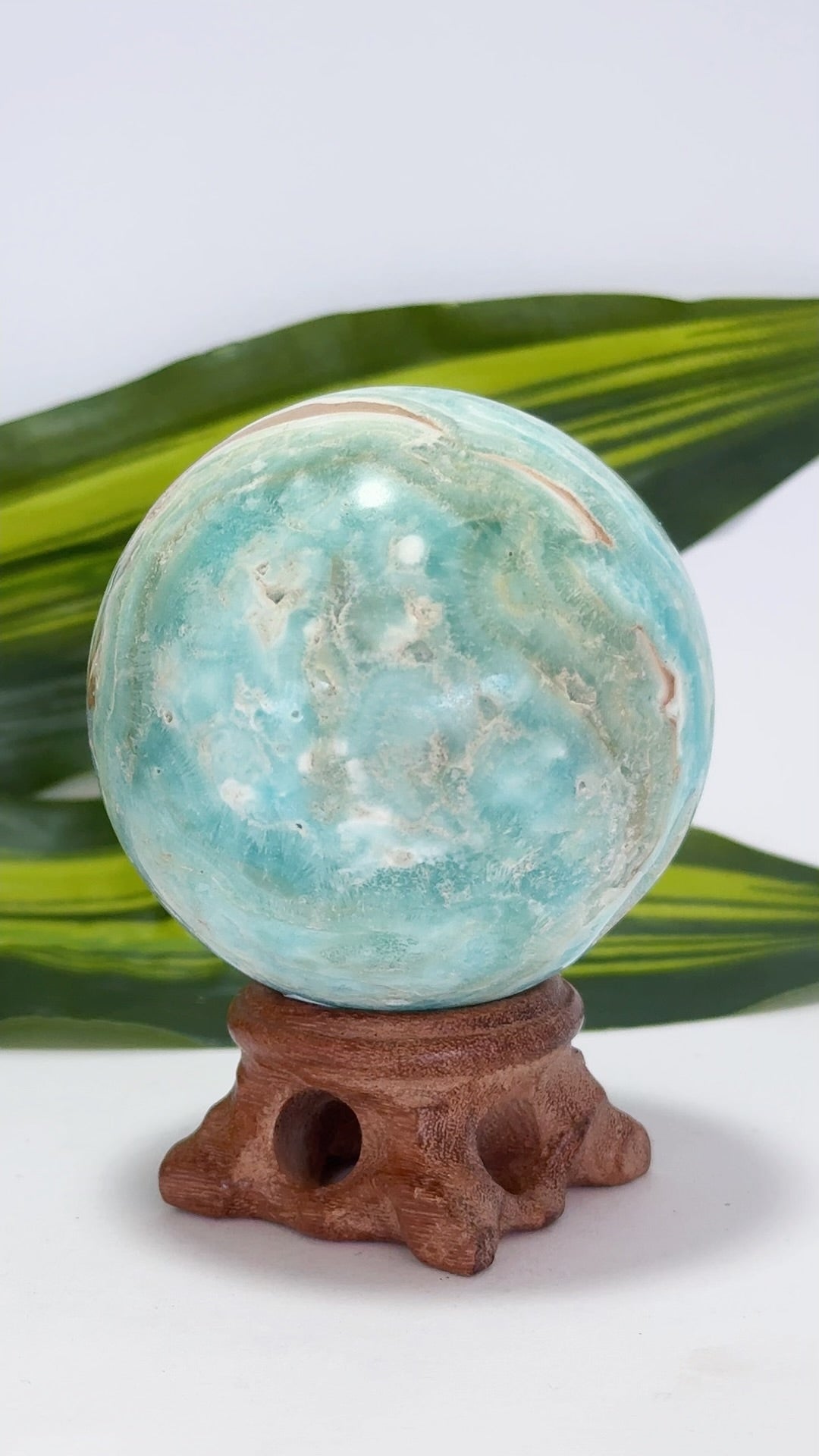 Blue Aragonite Sphere 418g
