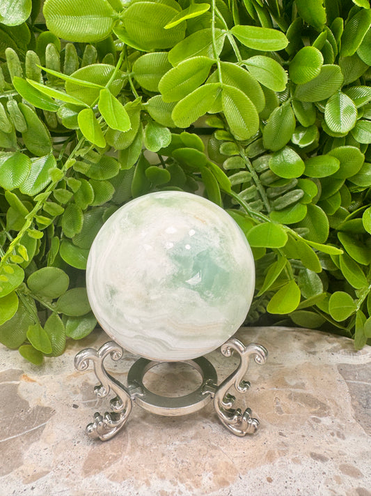 Pistachio Calcite Sphere 432g