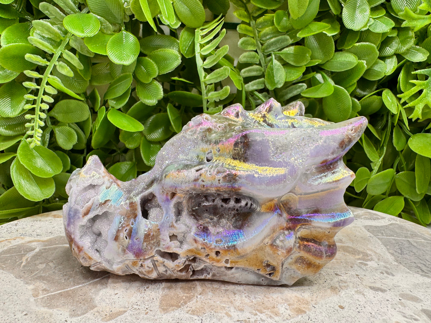 Aura Sphalerite Dragon Skull 742g