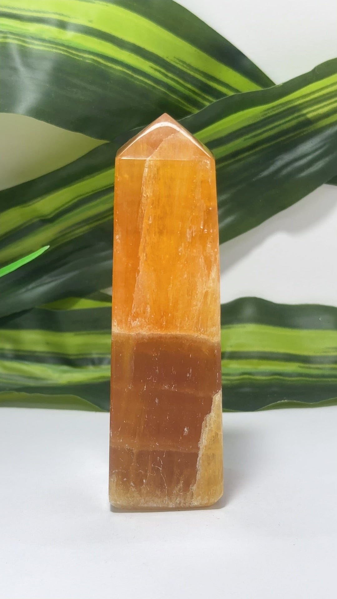 Crystalized Orange Calcite Tower 256g