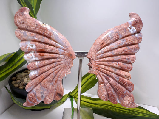 Pink Agate Butterfly Wings 540g