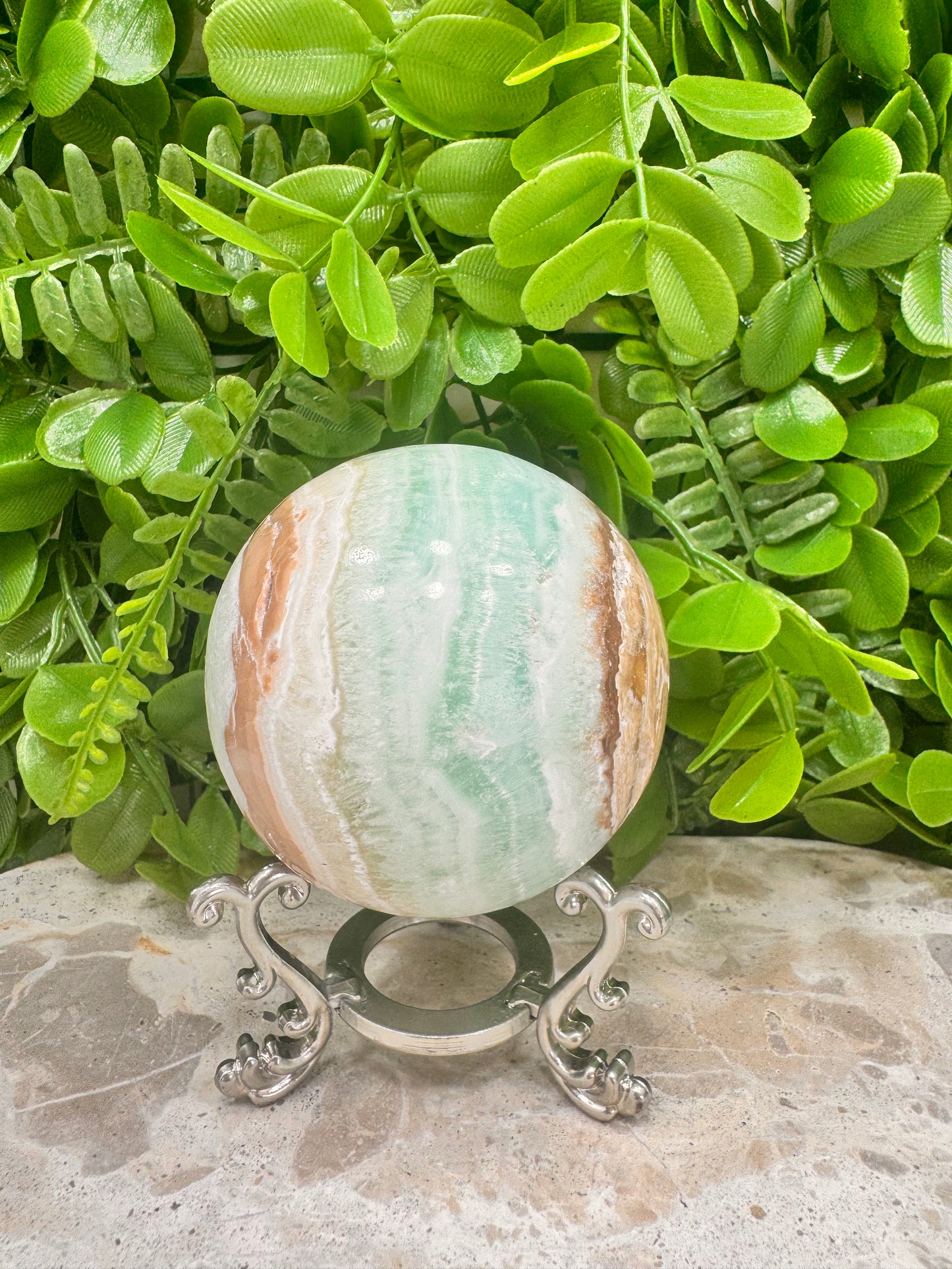 Blue Caribbean Calcite Sphere 554g