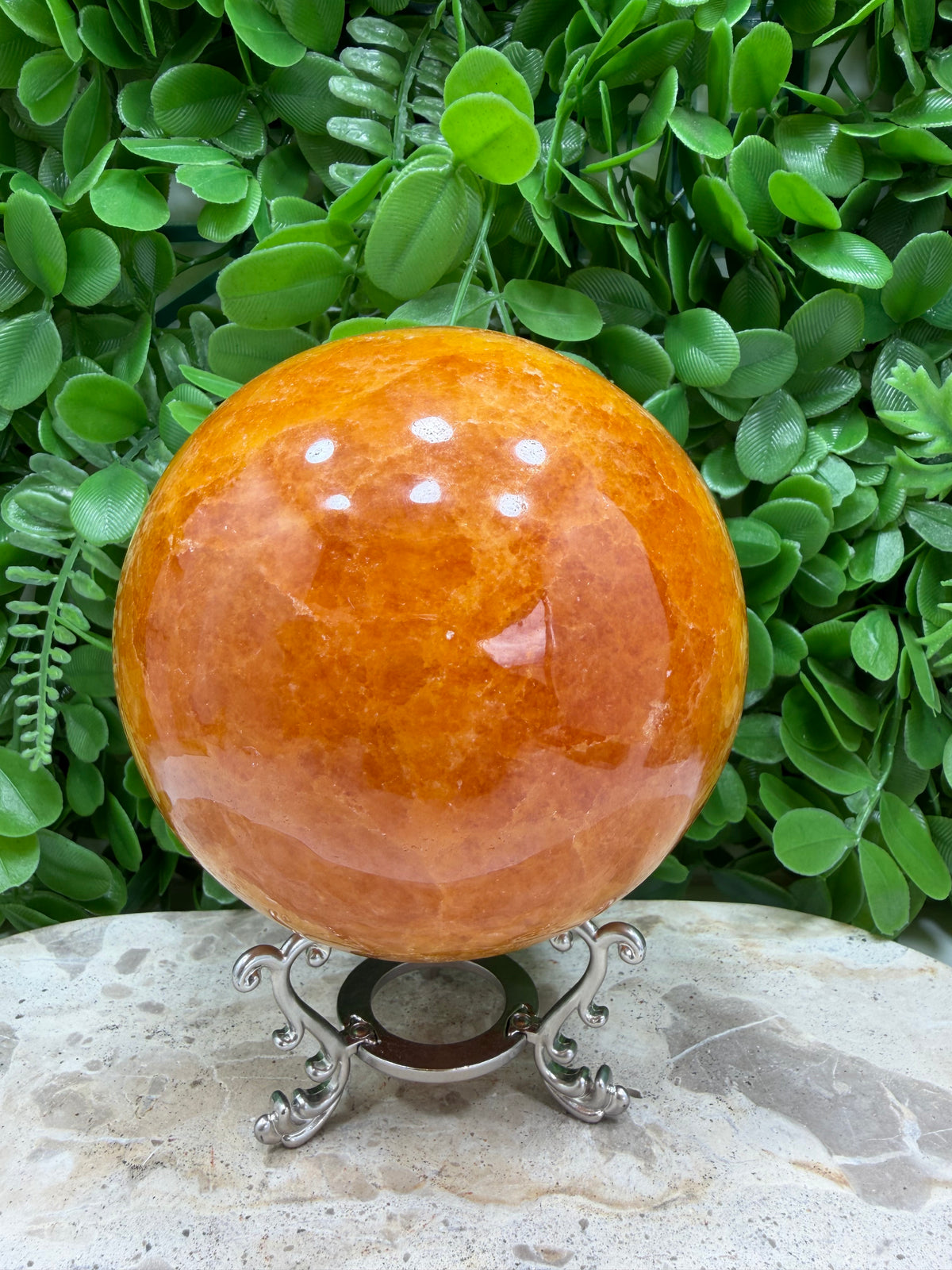 Crystallised Orange Calcite Sphere | Energy • Joy • Creativity