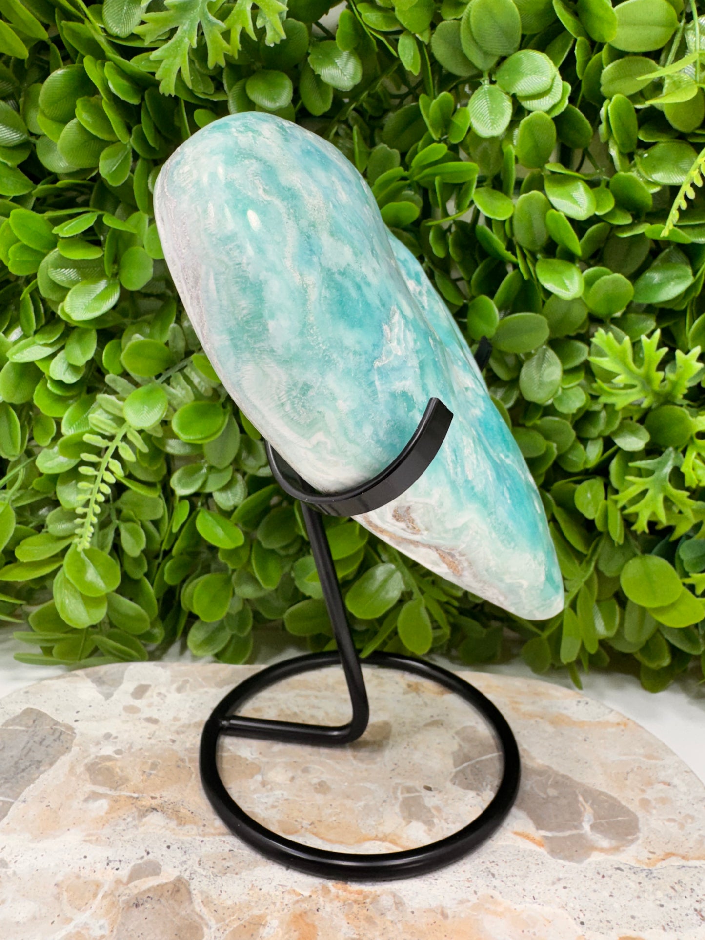 Blue Aragonite Heart 1402g