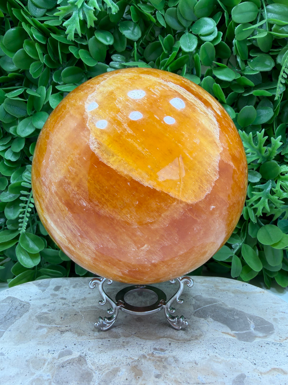 Crystallised Orange Calcite Sphere 4340g | Energy • Joy • Creativity