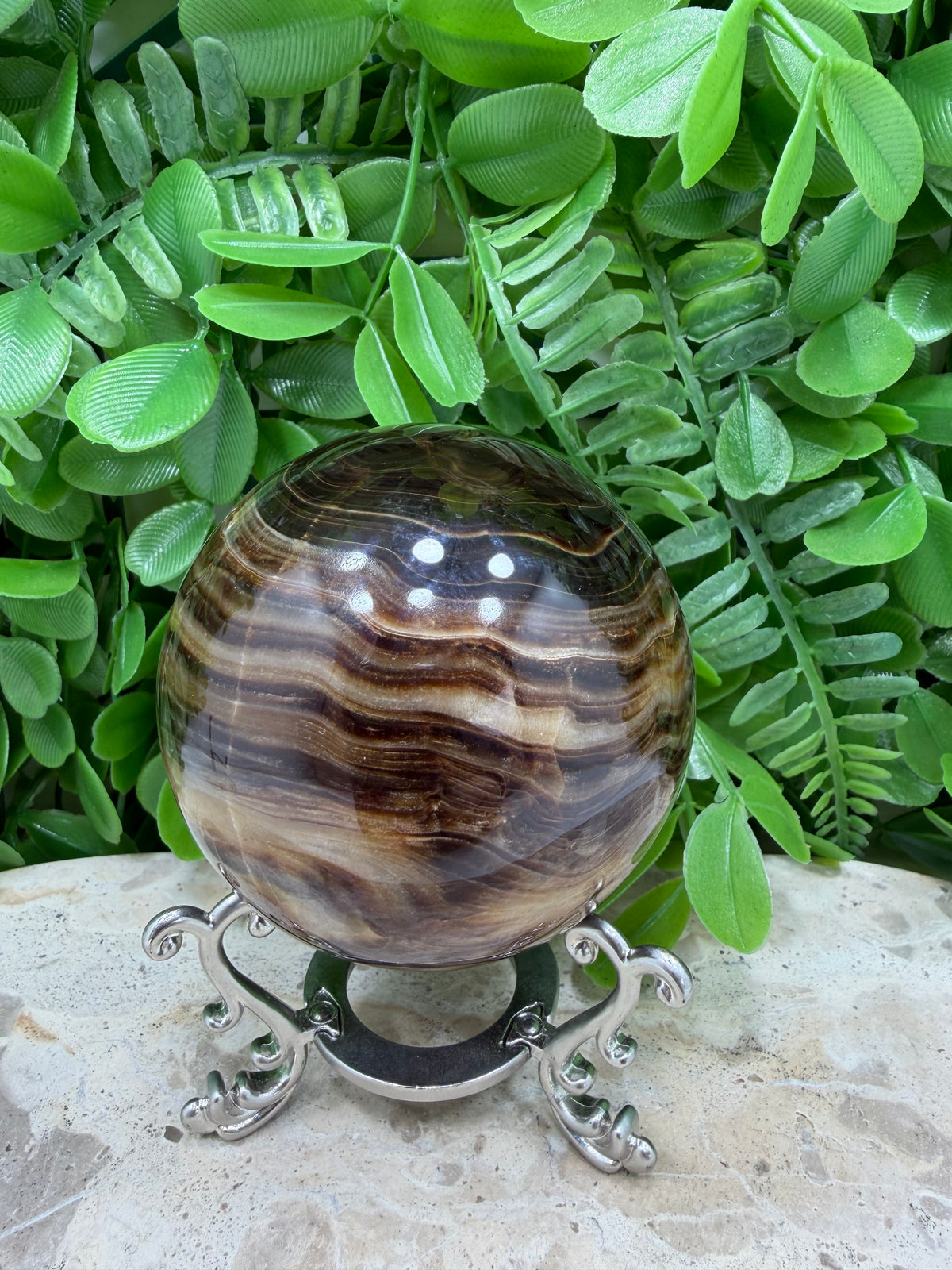 Chocolate Calcite Sphere | Grounding • Emotional Balance • Inner Strength
