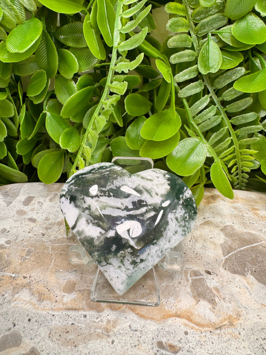 Moss Agate Heart 84g