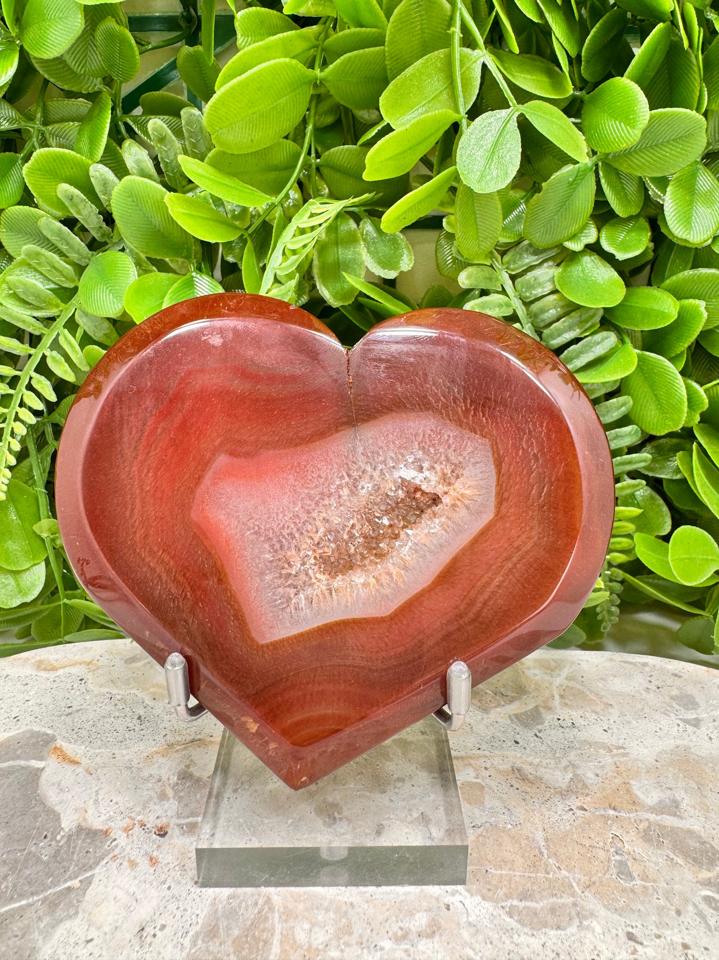 Carnelian Druzy Heart 222g