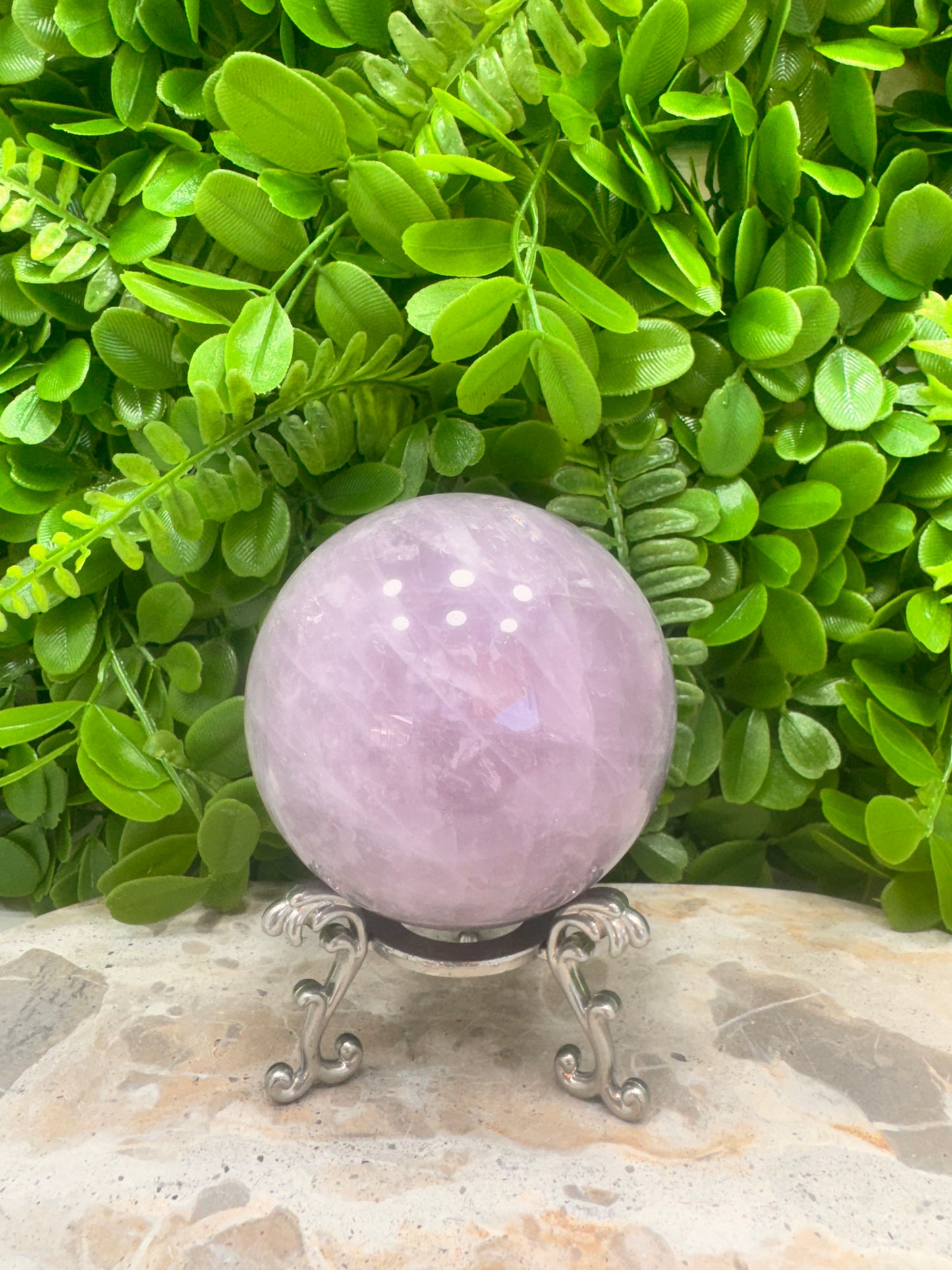 Lavender Rose Quartz Sphere 716g