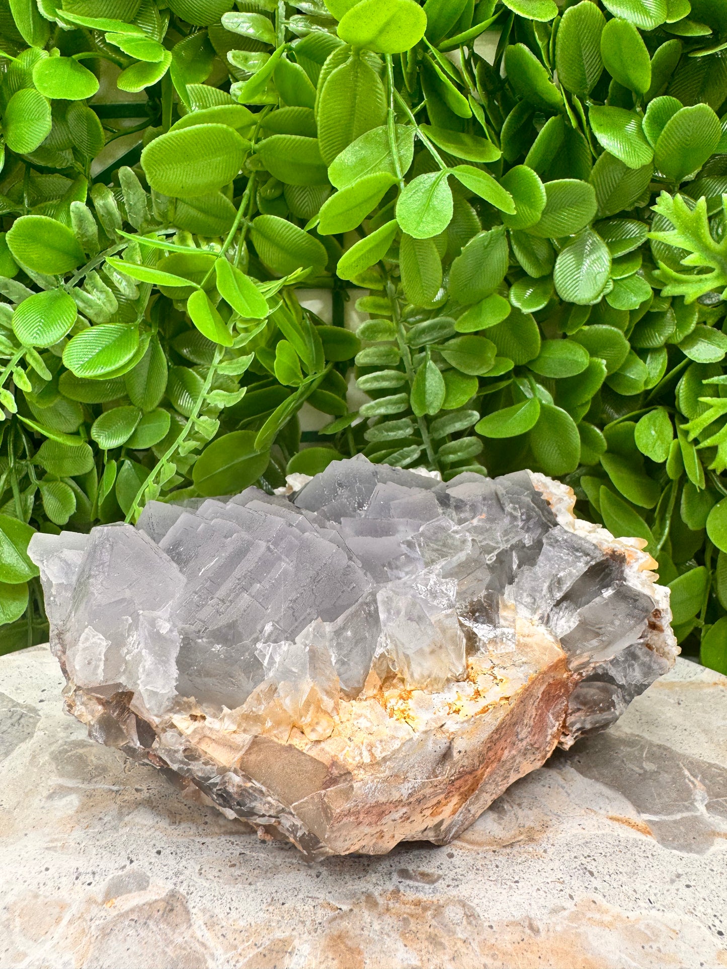 Blue Cubed Fluorite And Dog Tooth Specimen 1640g