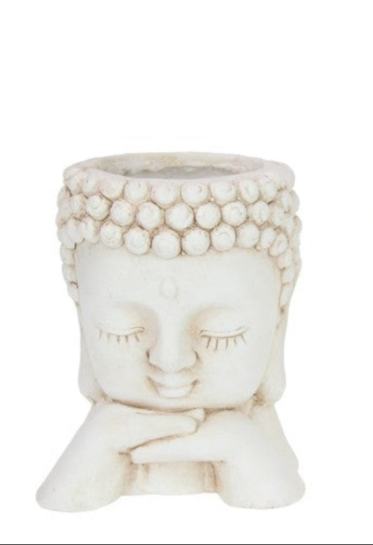 Cream Buddha Praying  Planter 20cm