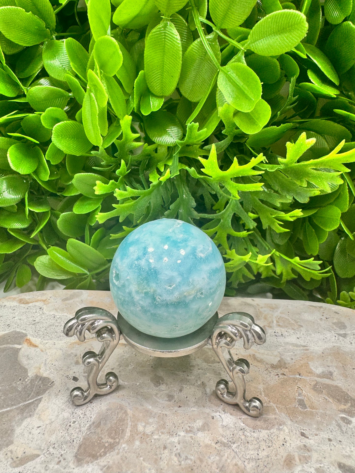 Blue Aragonite Sphere 114g
