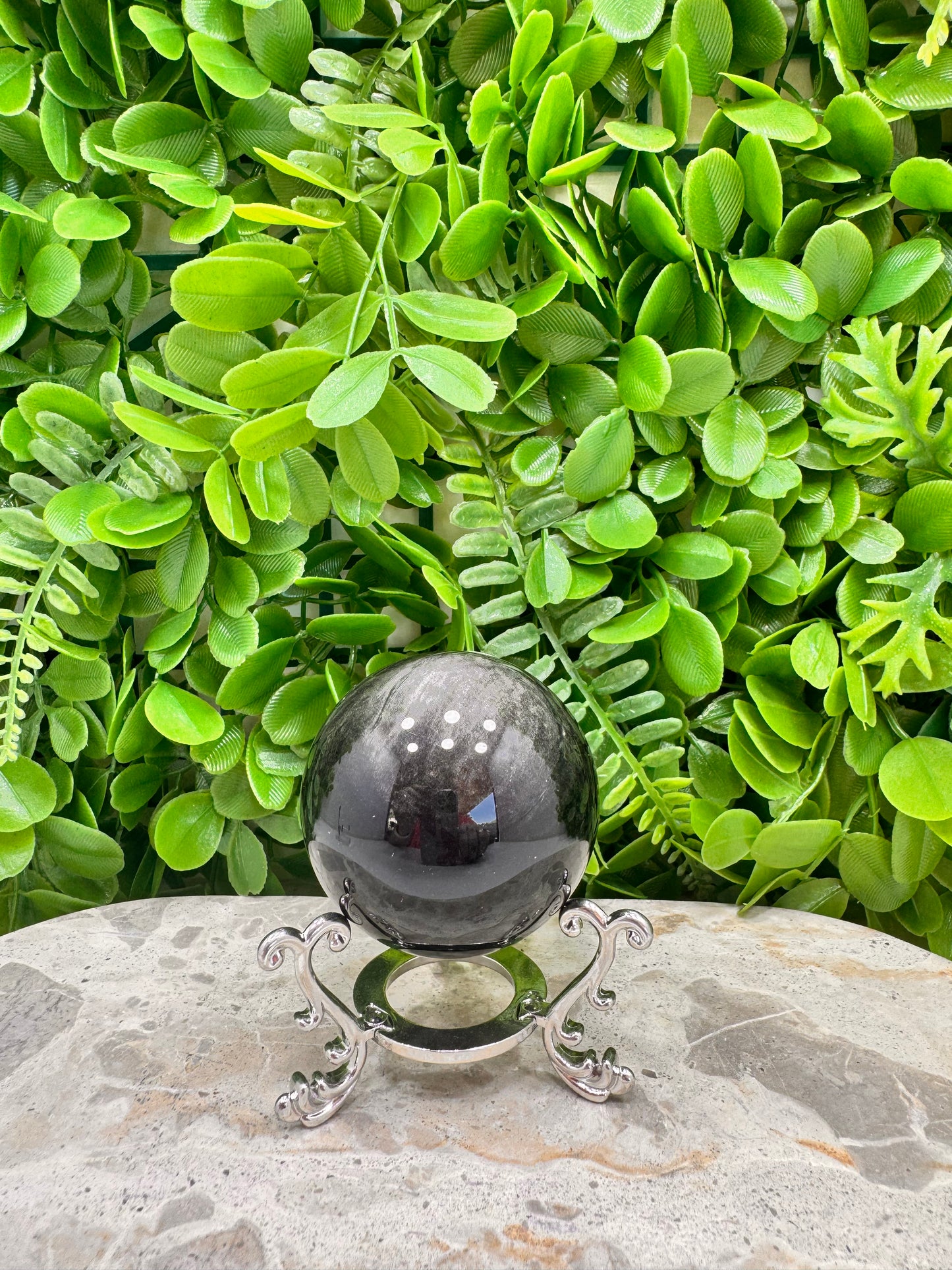 Silver Obsidian Sphere 234g