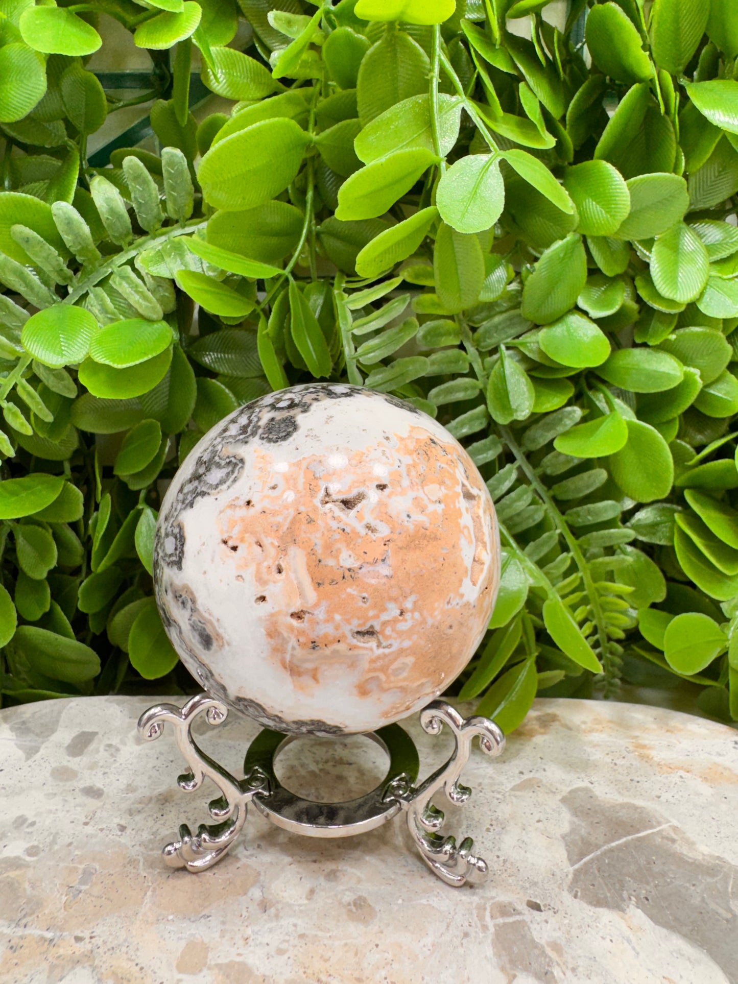 Dendritic Ocean Root Jasper Sphere 474g
