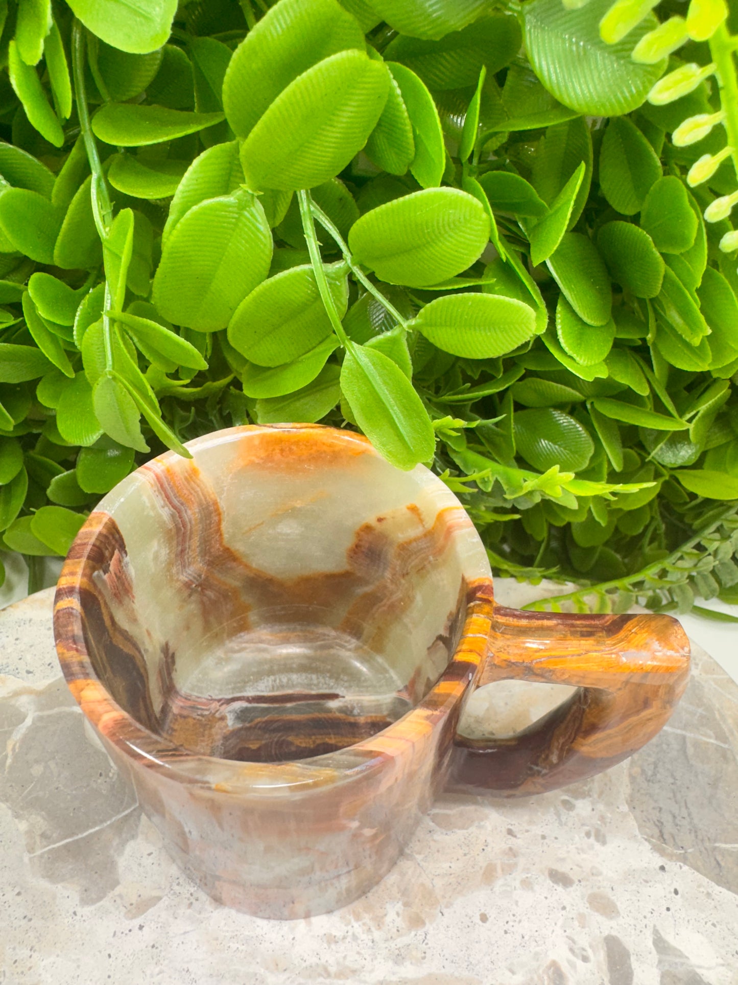 Green Banded Onyx Mug 390g