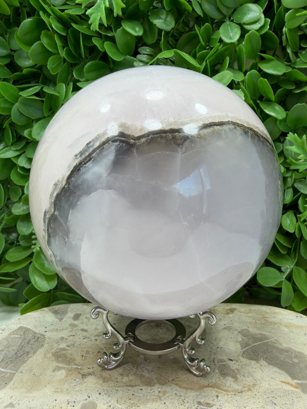 Smokey Pink Mangano UV Sphere 4114g | Love • Compassion • Calm