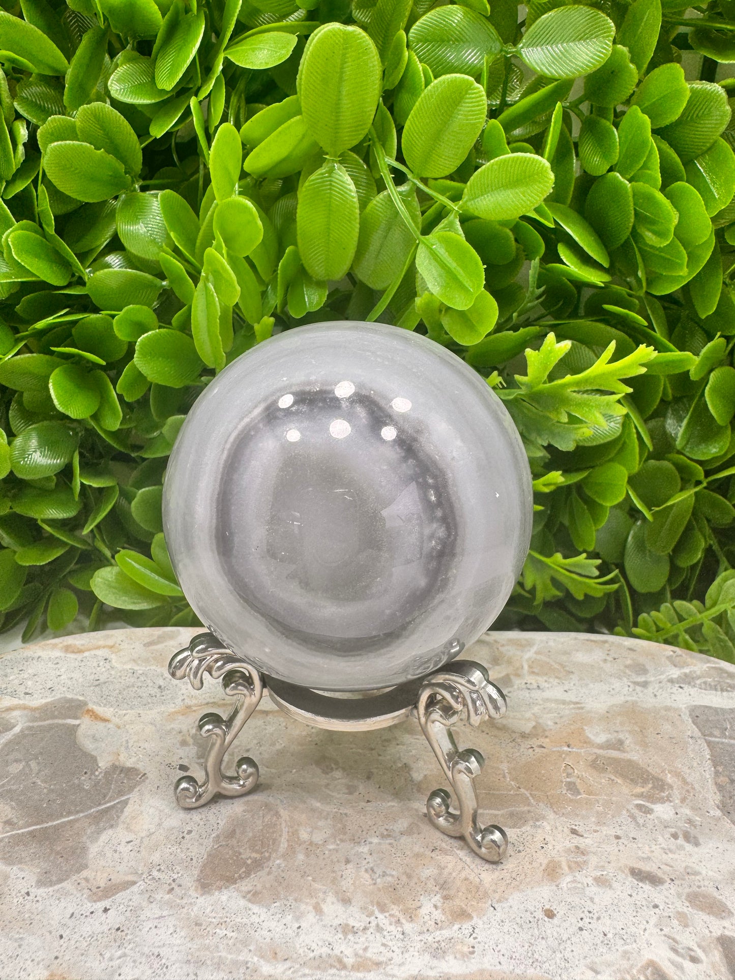 Black and White Banded Onyx Sphere 602g
