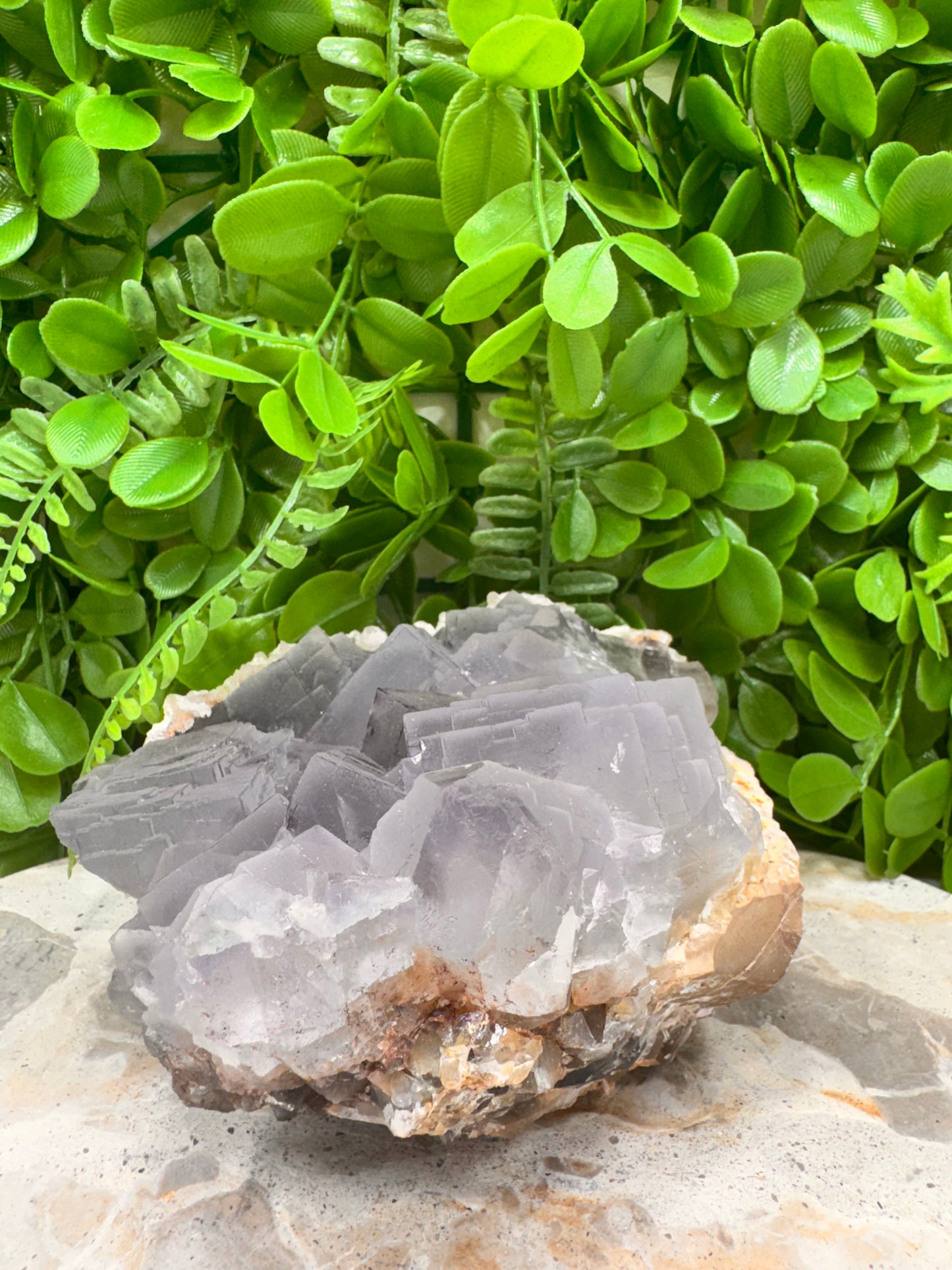 Blue Cubed Fluorite And Dog Tooth Specimen 1640g