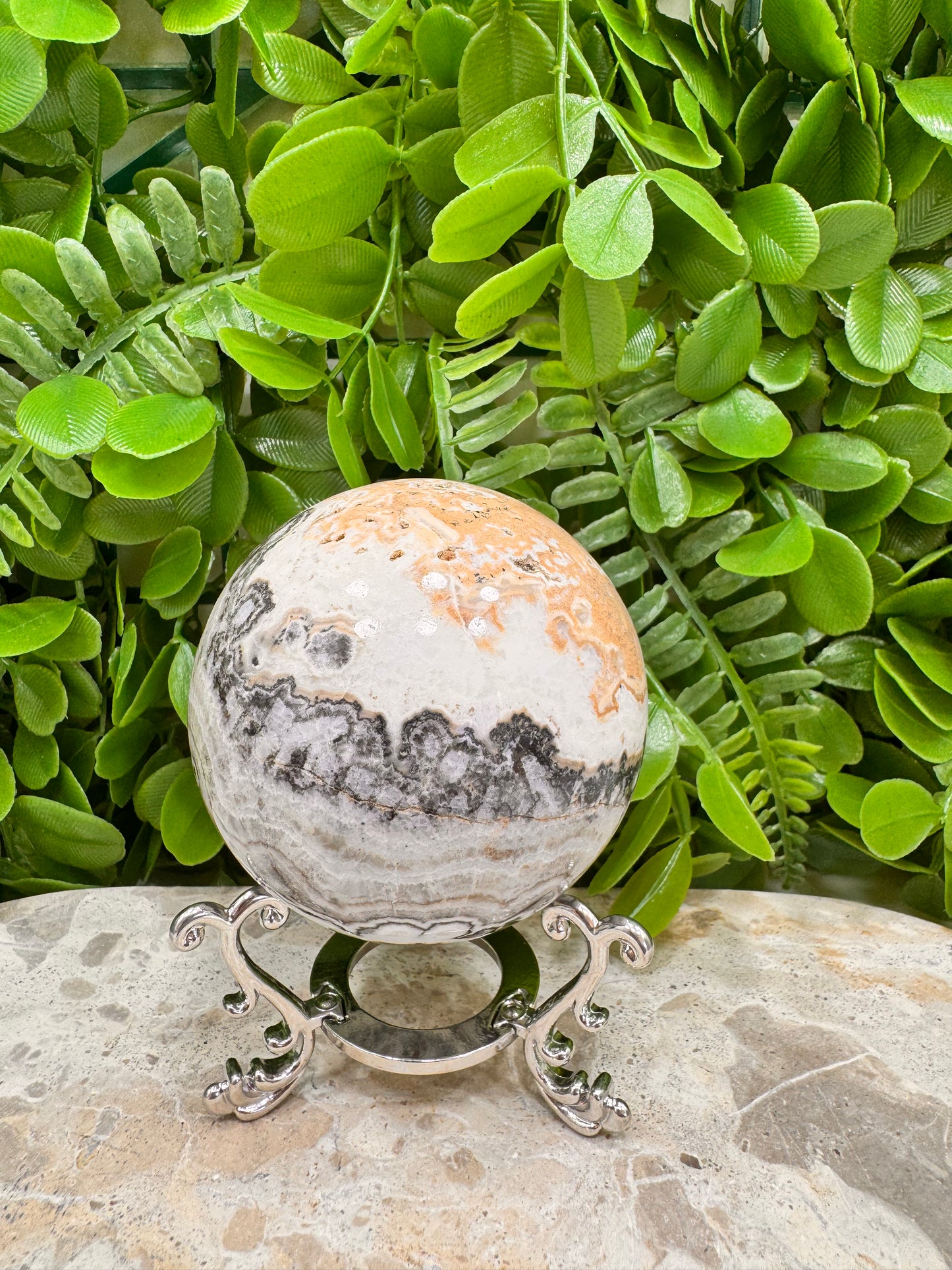 Dendritic Ocean Root Jasper Sphere 474g