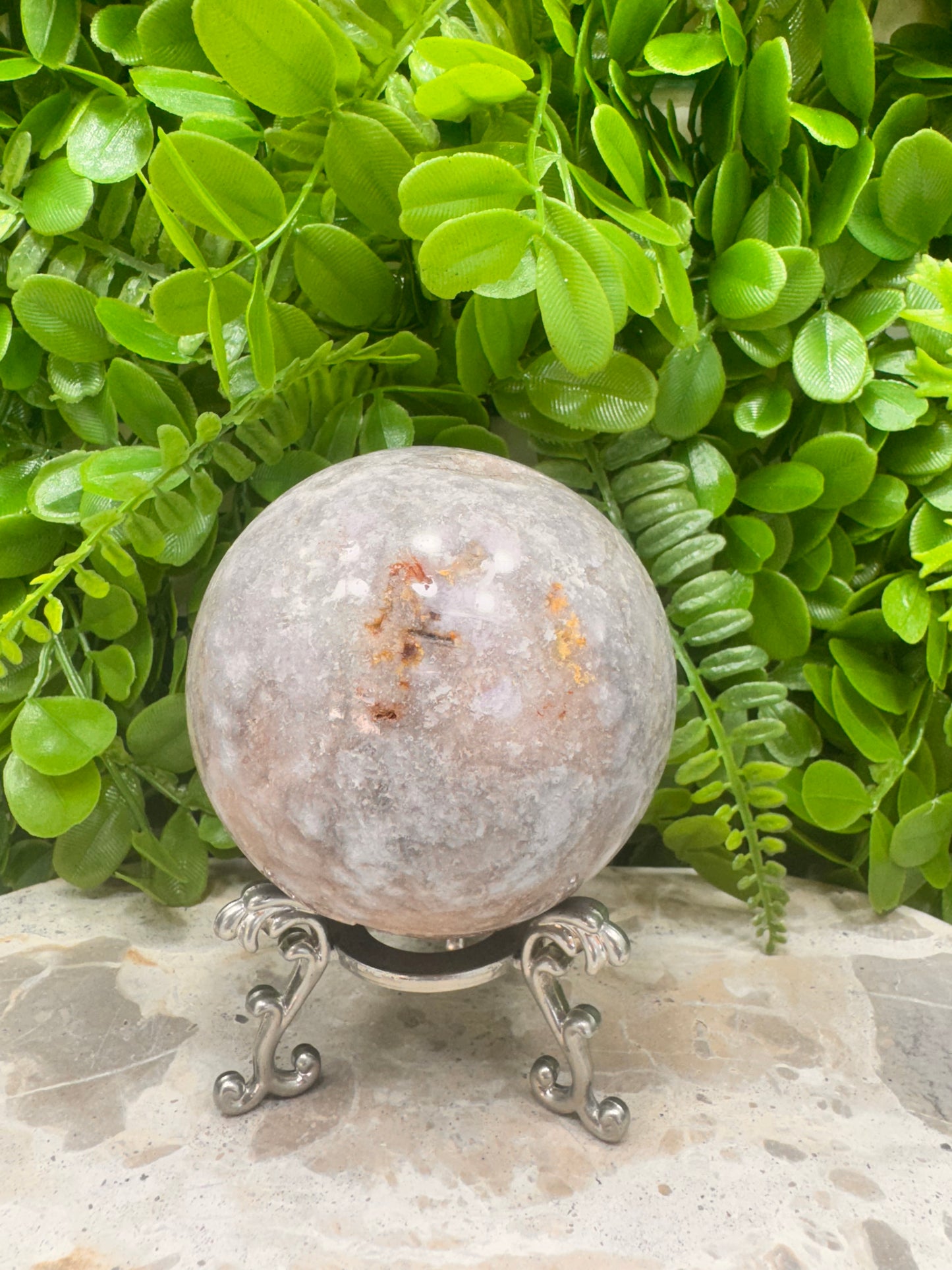 Pink Druzy Agate Sphere 738g