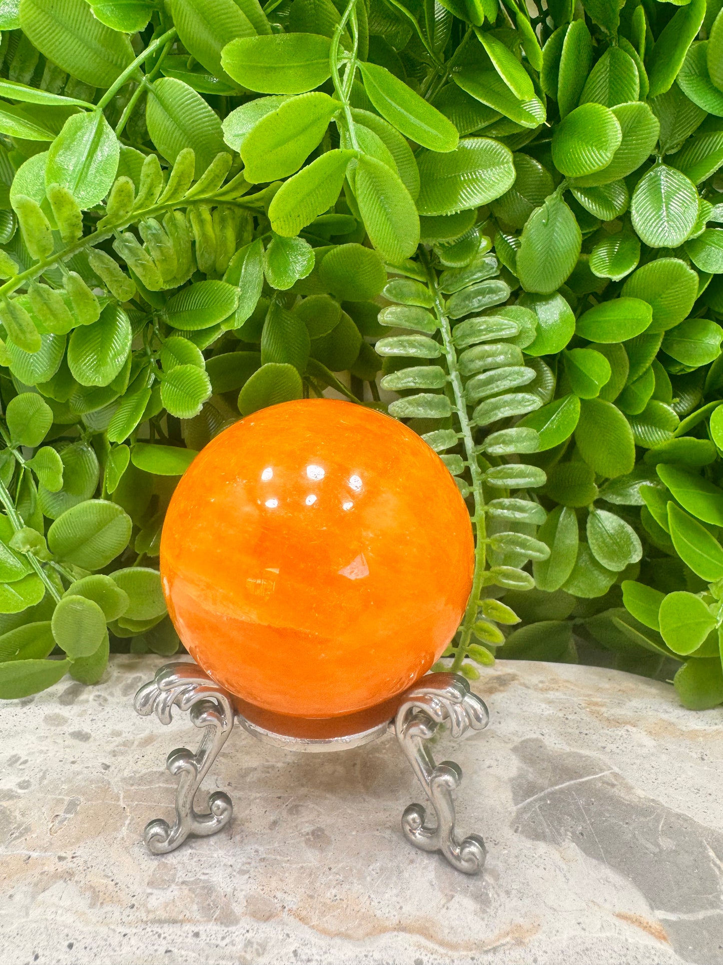 Crystalized Orange Calcite Sphere 374g