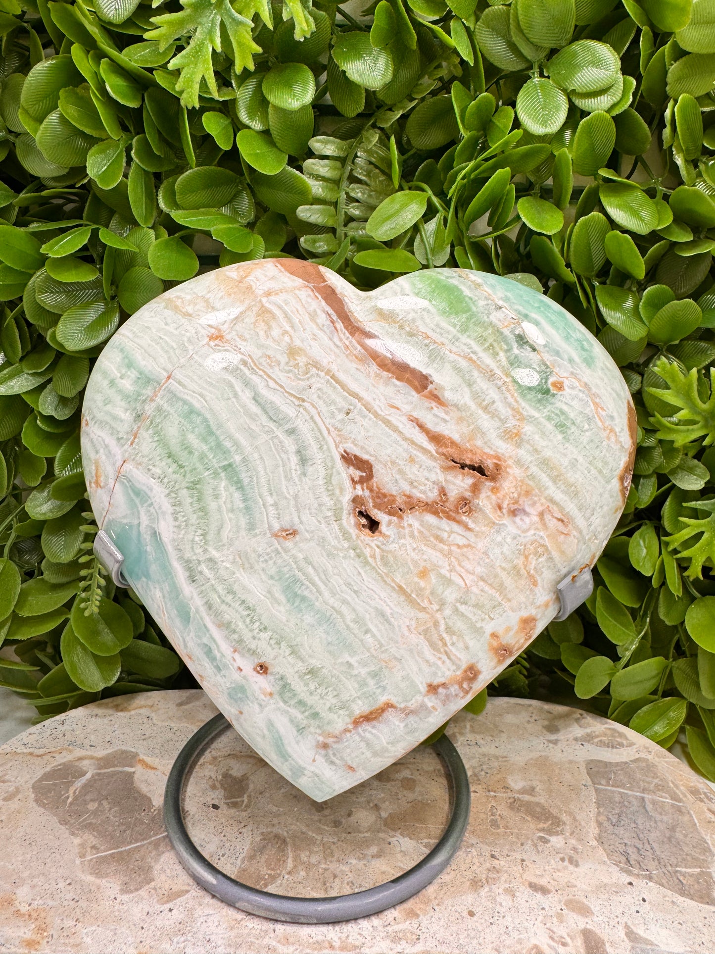 Blue Caribbean Calcite Heart 1772g