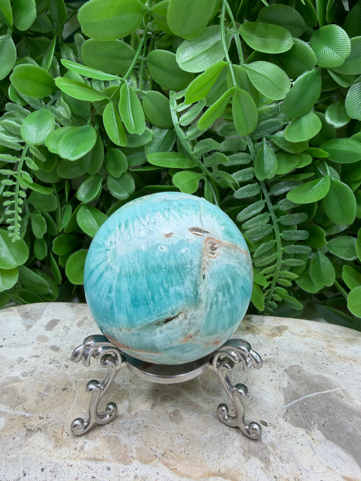 Blue Smithsonite Sphere | Calm • Compassion • Emotional Healing