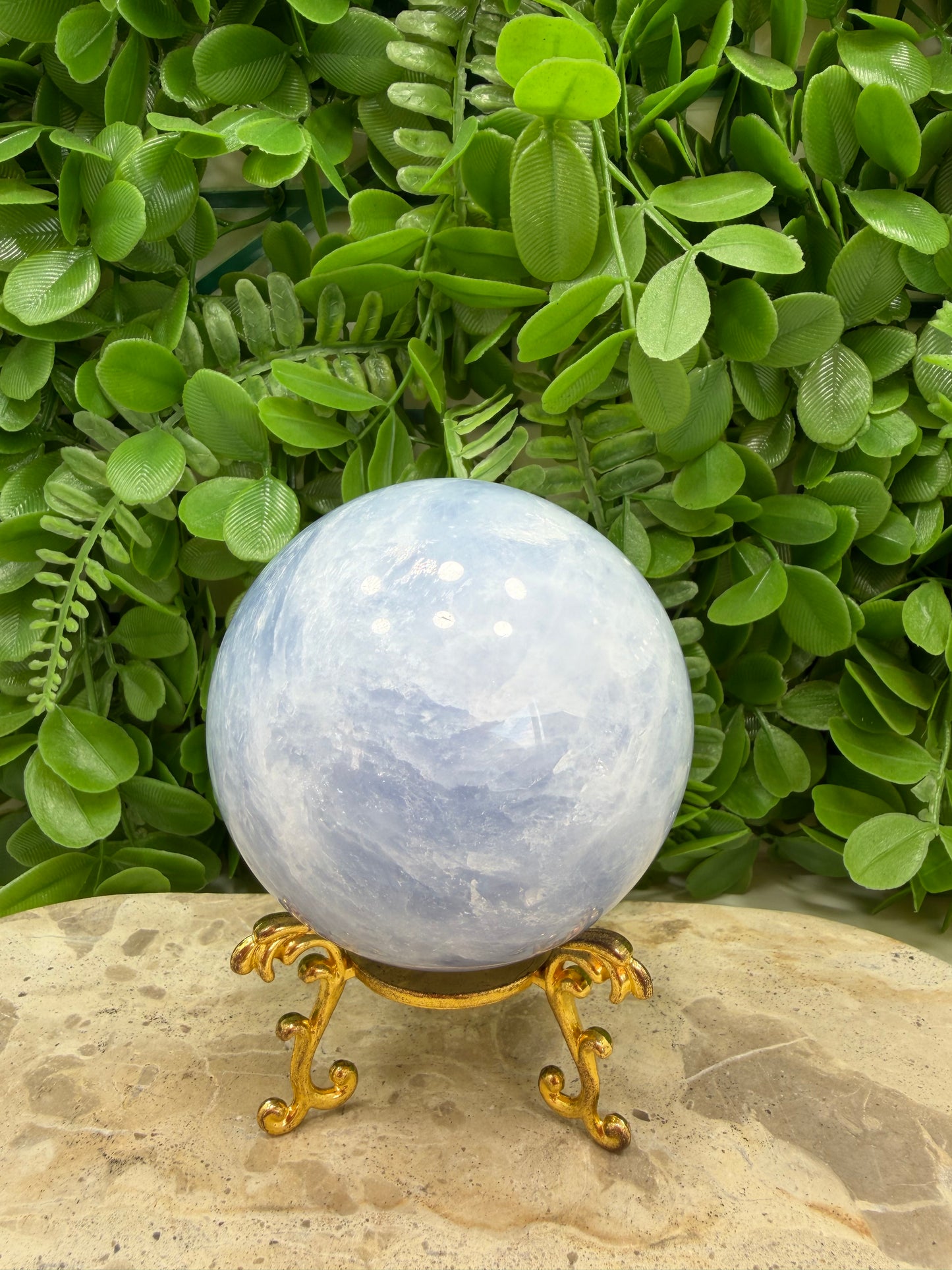Blue Calcite Sphere 742g
