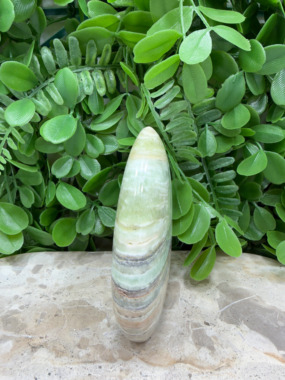 Emerald Kiwi Calcite Teardrop 374g