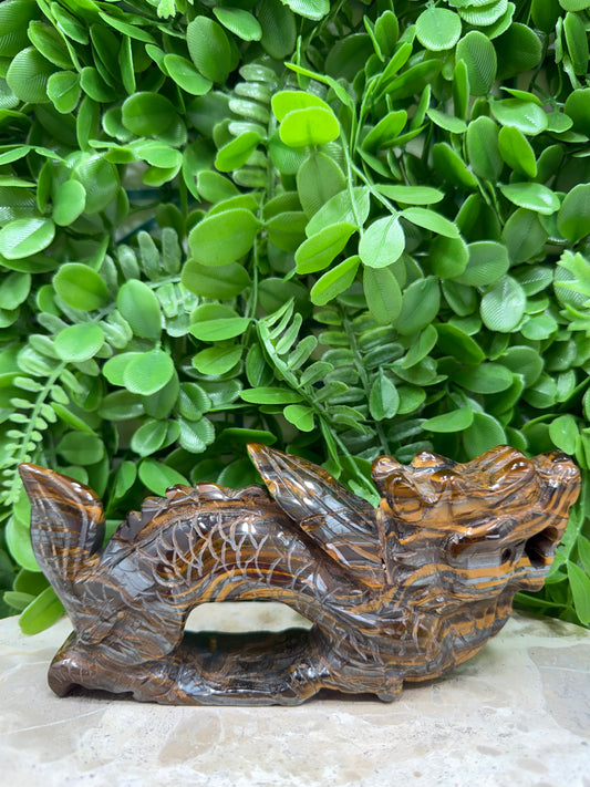 Tiger Eye/Tiger Ore Chinese Dragon 596g