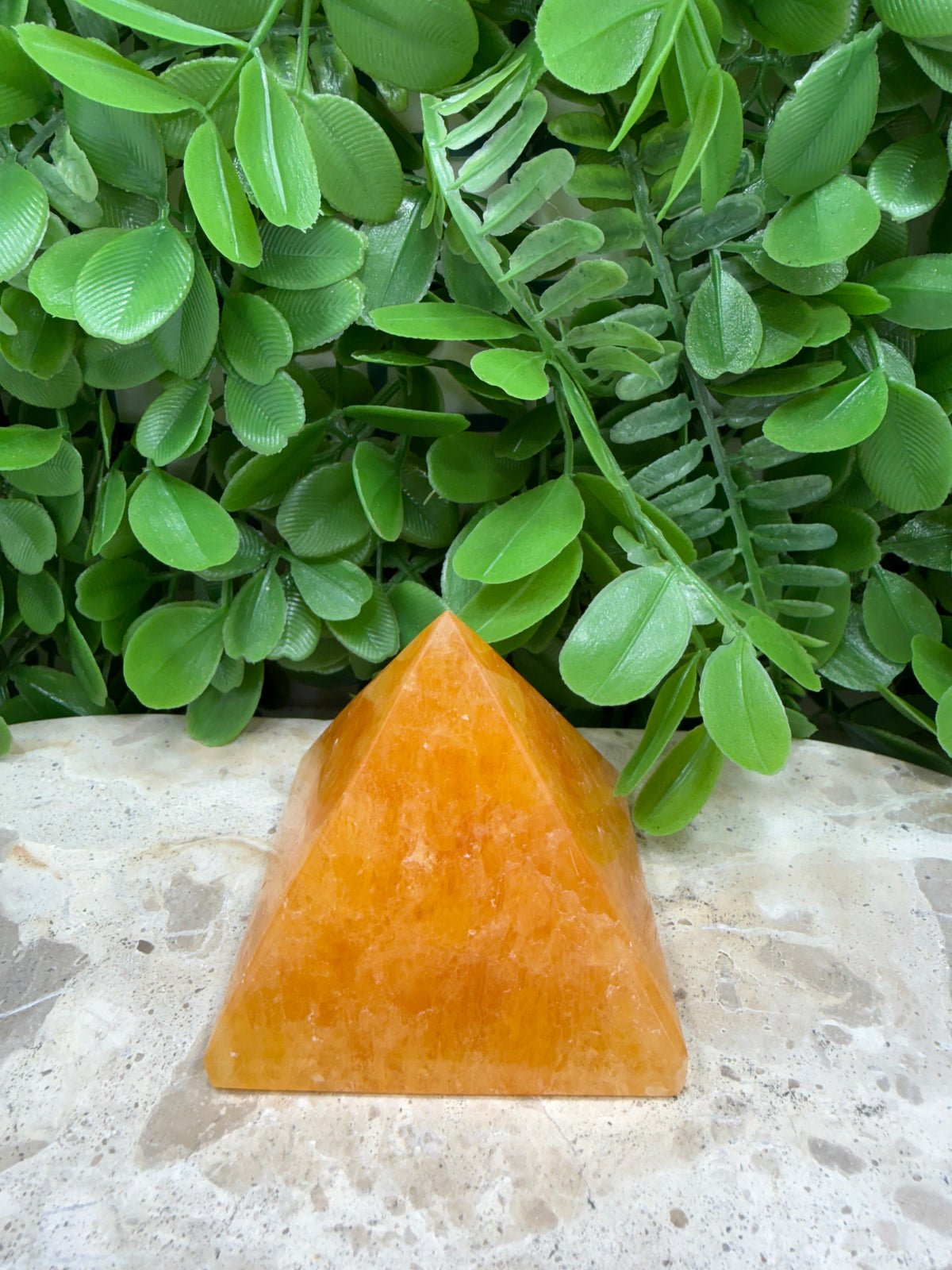 Crystallised Orange Calcite Pyramid | Energy • Joy • Creativity