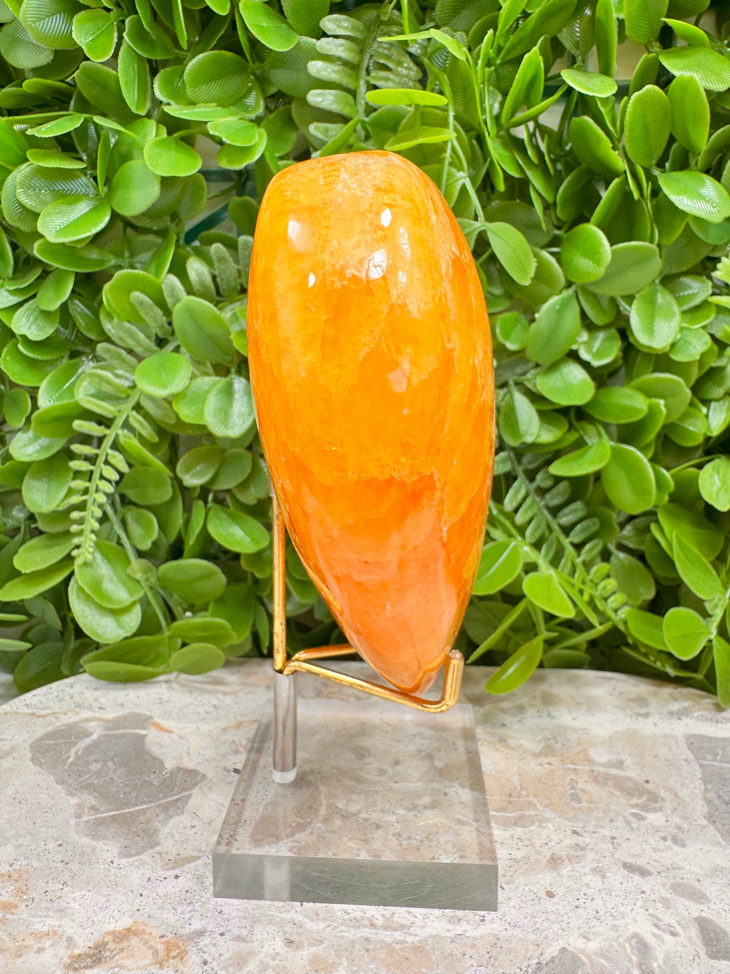 Crystallised Orange Calcite Heart 1068g