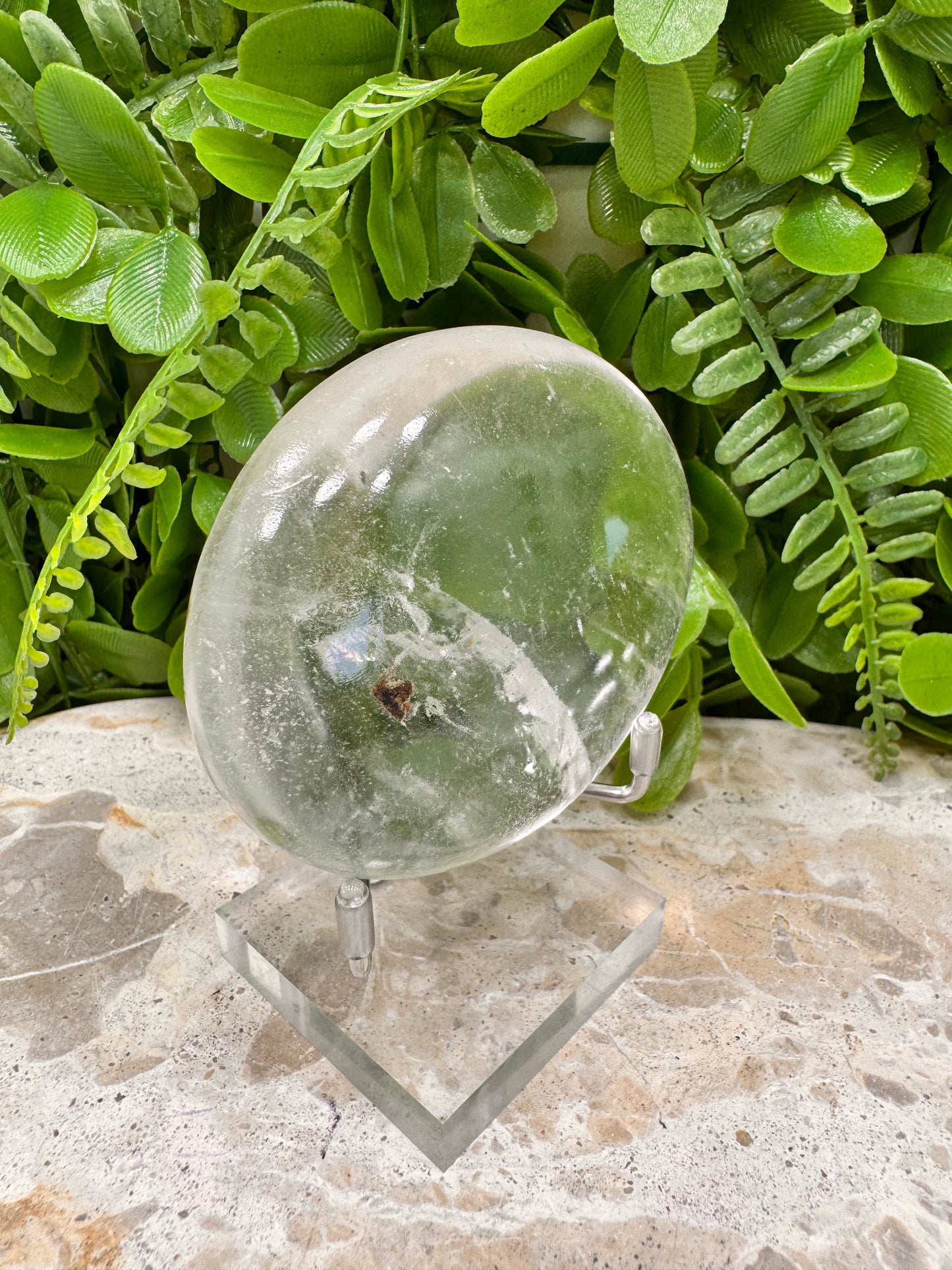 Clear Quartz Palm Stone 256g